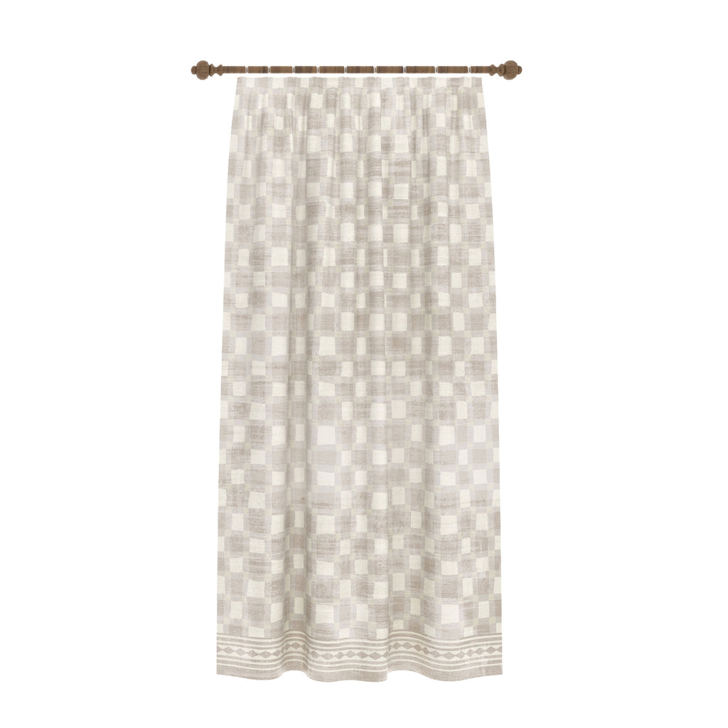 Rylon Cream Check Curtain