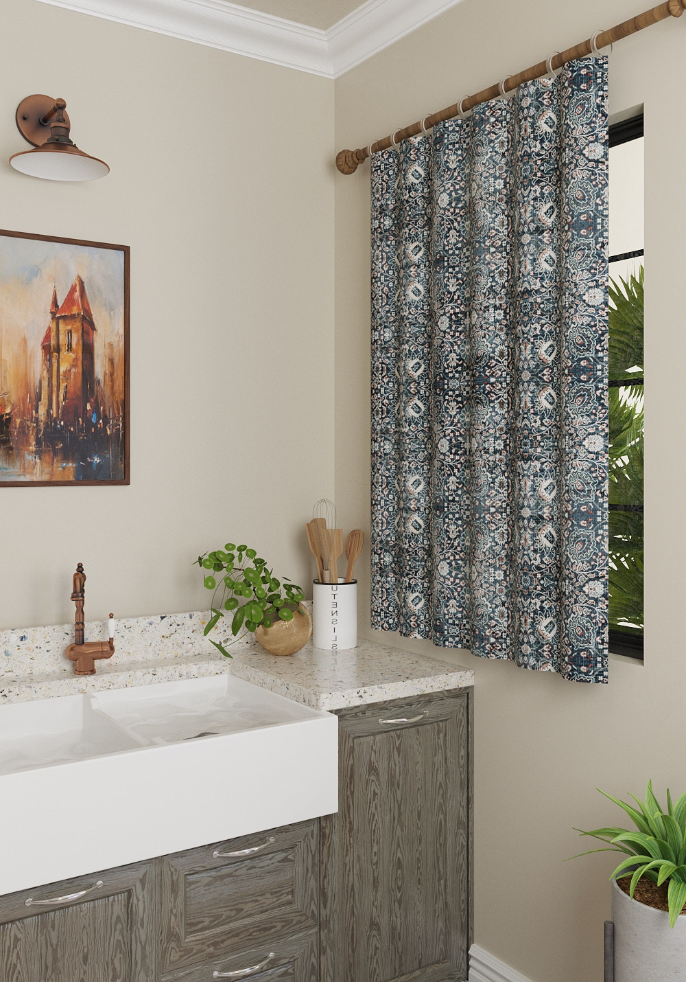 Dorothy Navy Boho Curtain