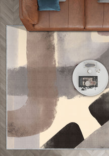 Aleron Beige Abstract Rug