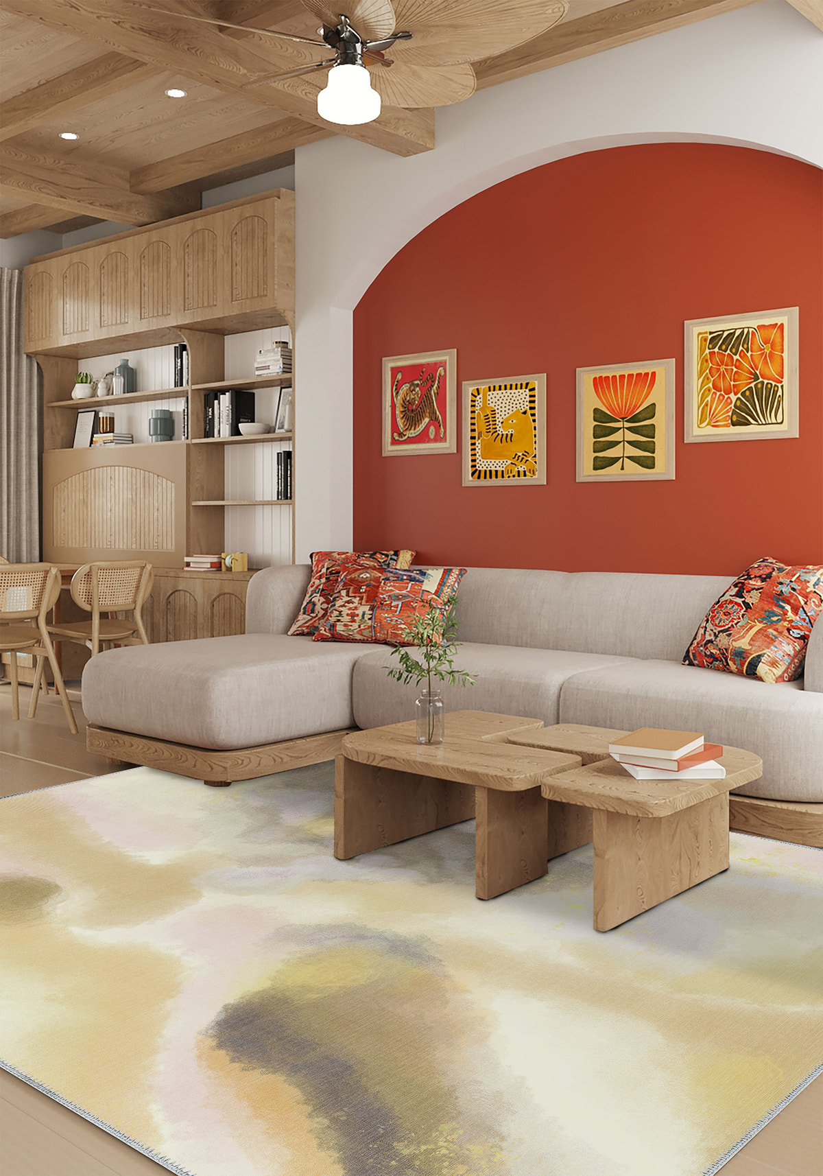 Icarus Abstract Cream Rug
