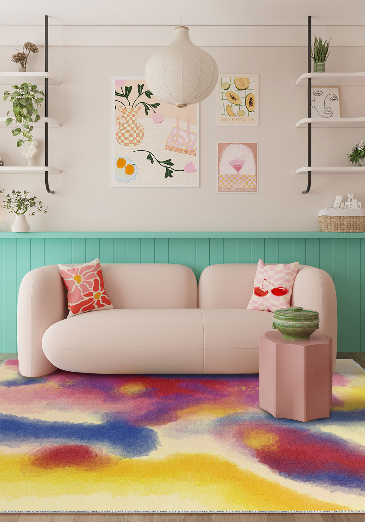 Icarus Abstract Colourful Rug