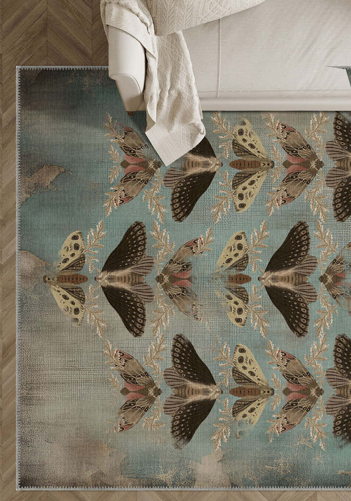 Celestia Brown Moth Rug