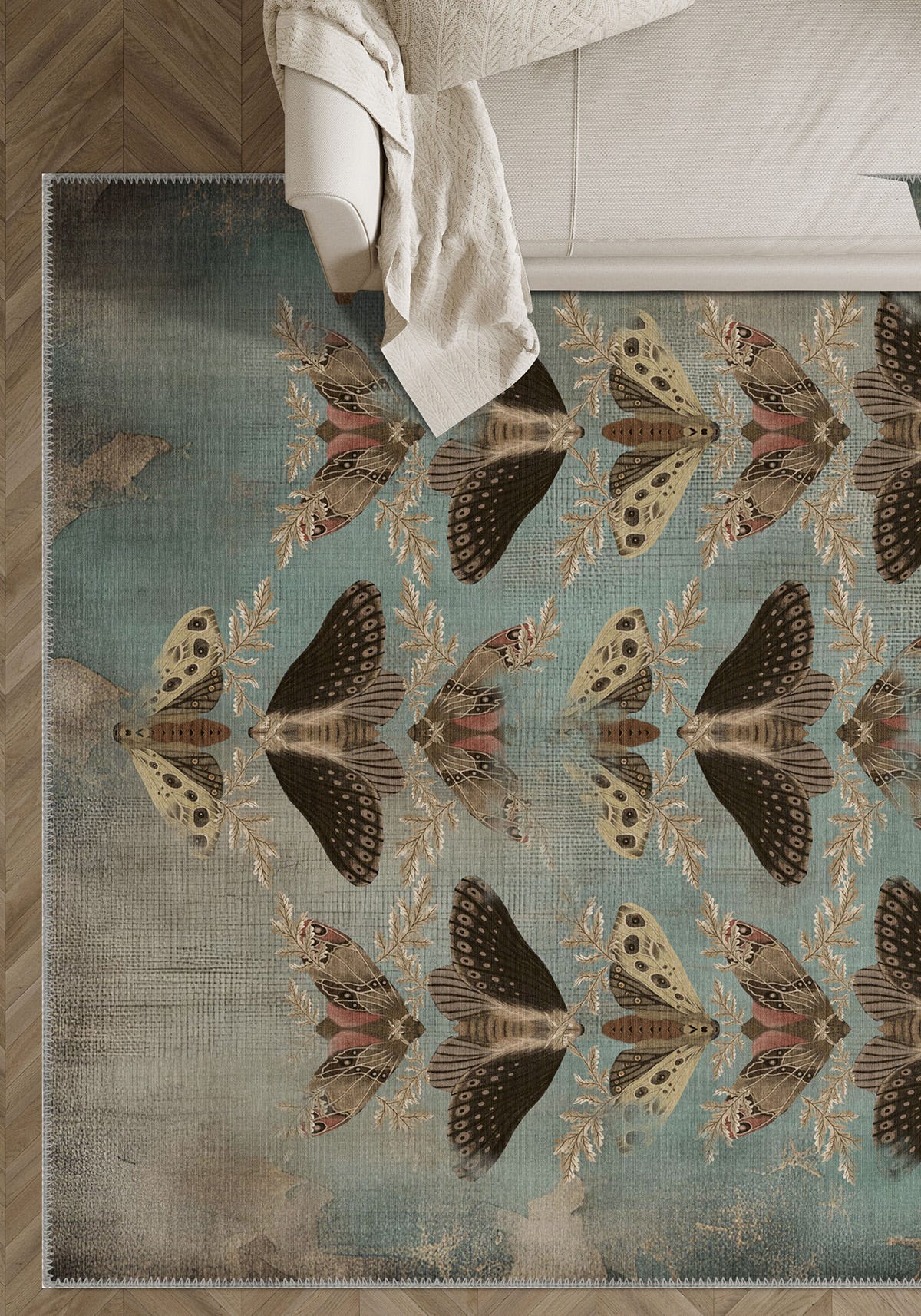Celestia Brown Moth Rug