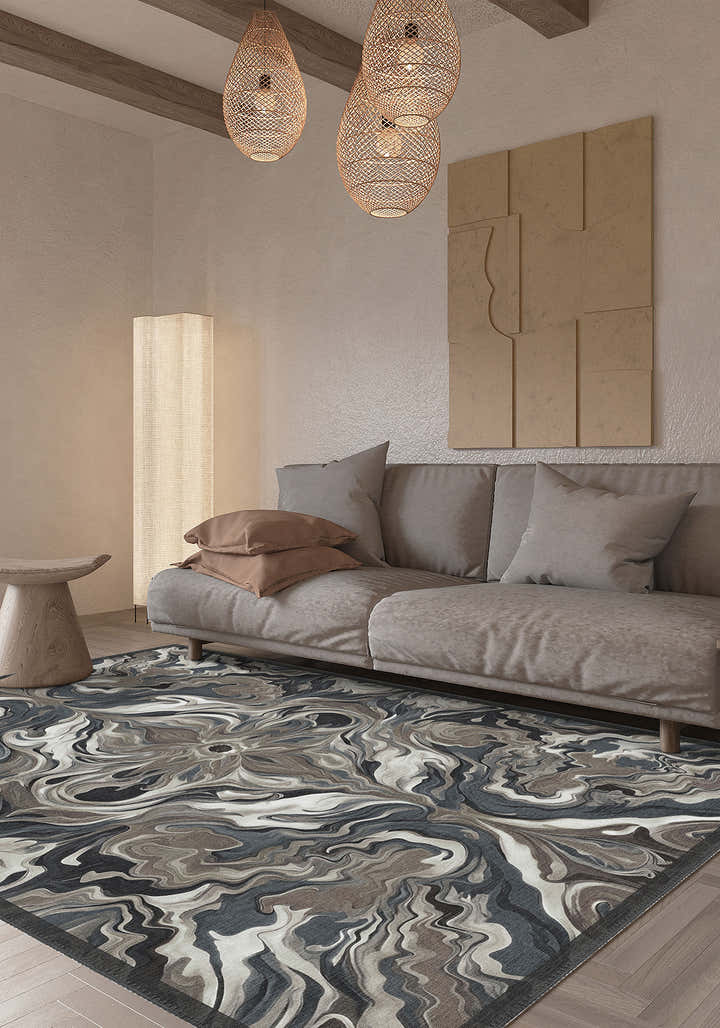Brynn Grey Abstract Rug