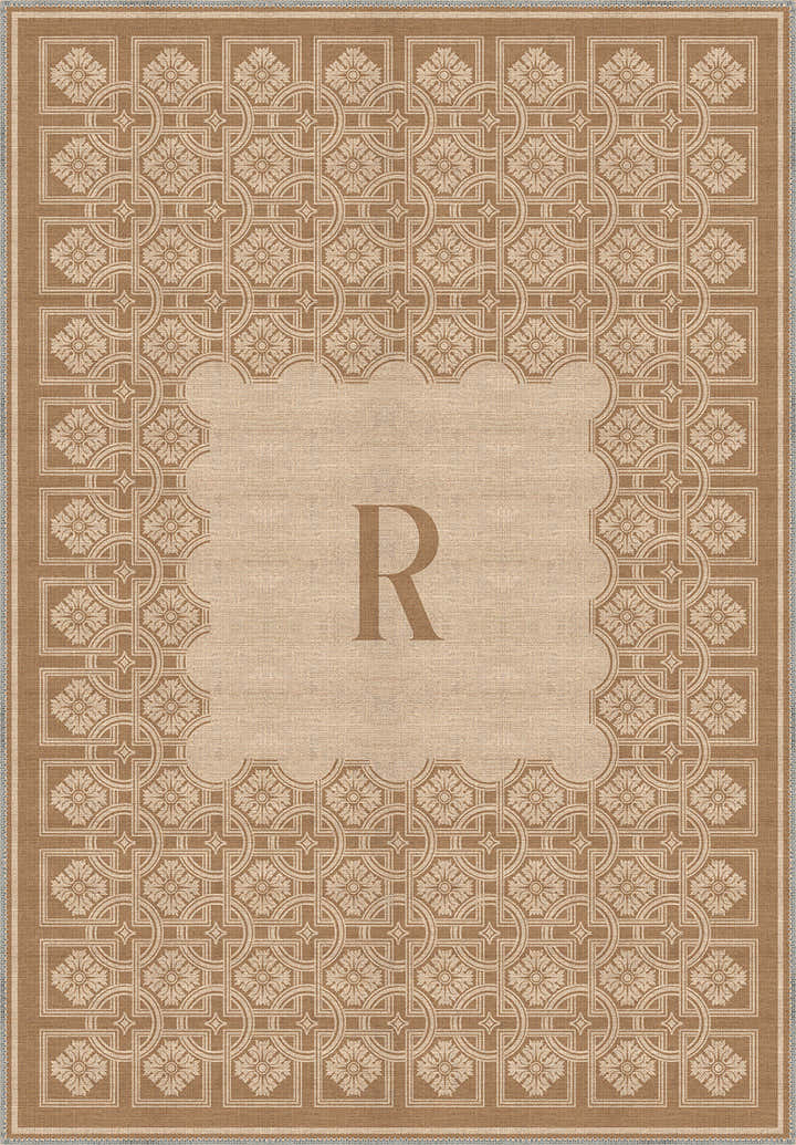 Marisa Beige Customizable Monogram Rug