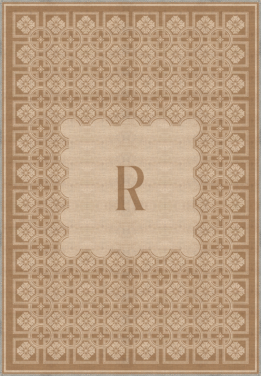 Marisa Beige Customizable Monogram Rug