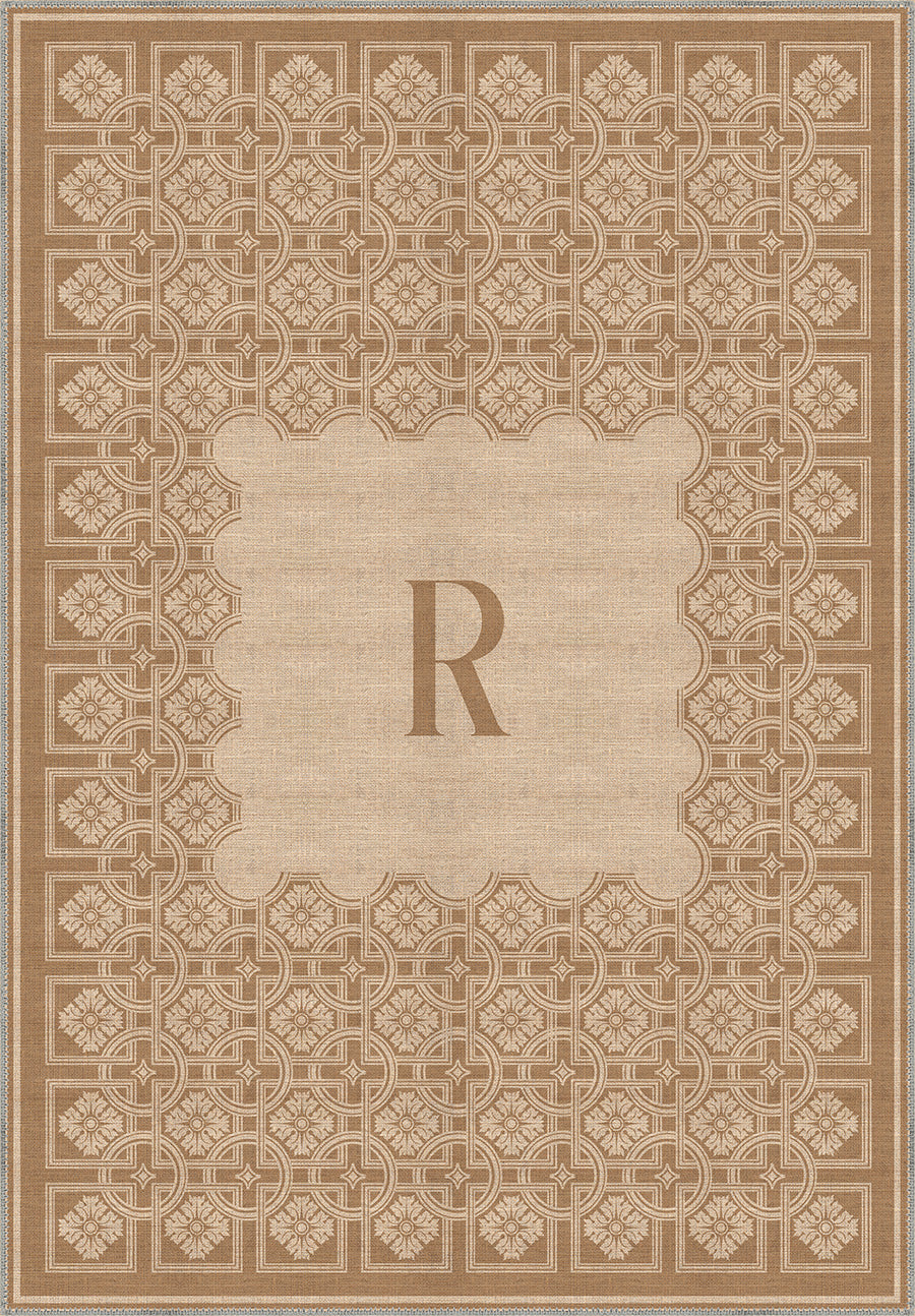 Marisa Beige Customizable Monogram Rug