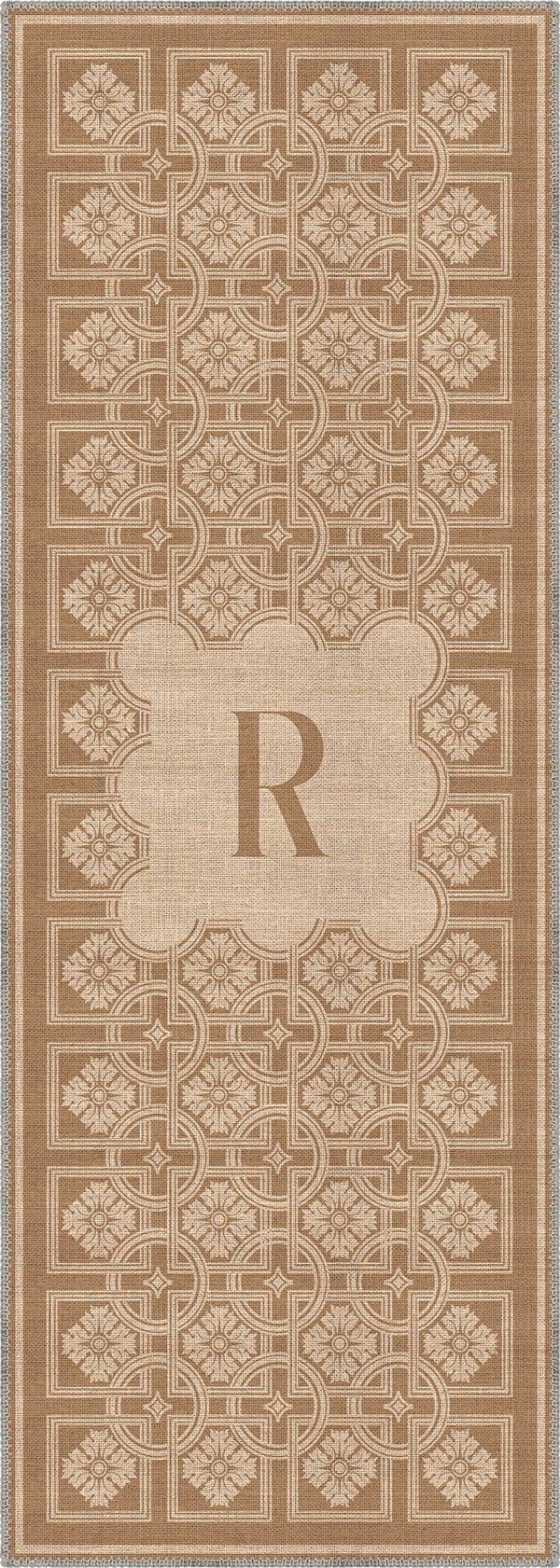 Marisa Beige Customizable Monogram Rug