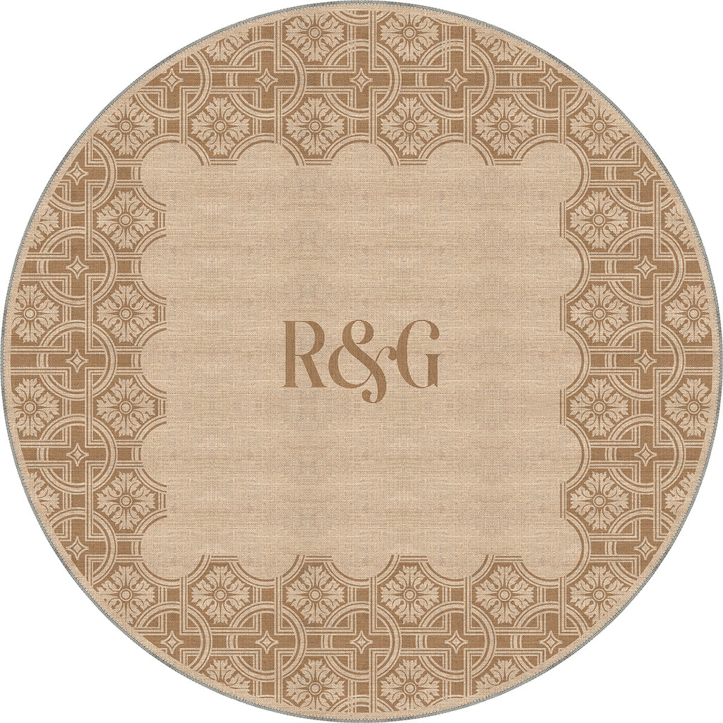 Marisa Beige Customizable Monogram Rug