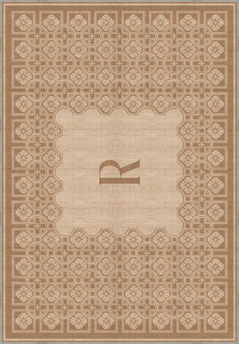 Marisa Beige Customizable Monogram Rug