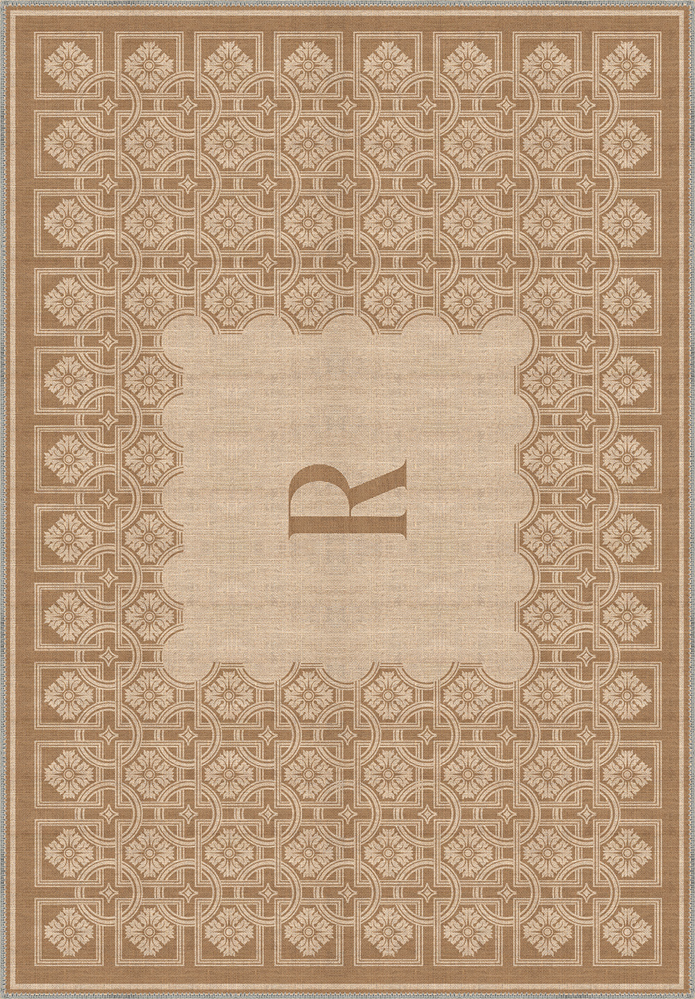 Marisa Beige Customizable Monogram Rug