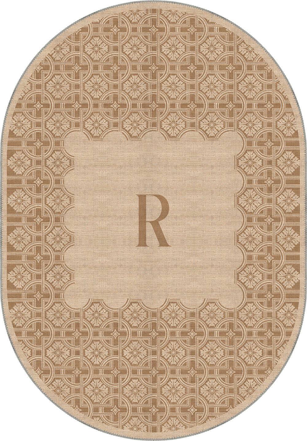 Marisa Beige Customizable Monogram Rug