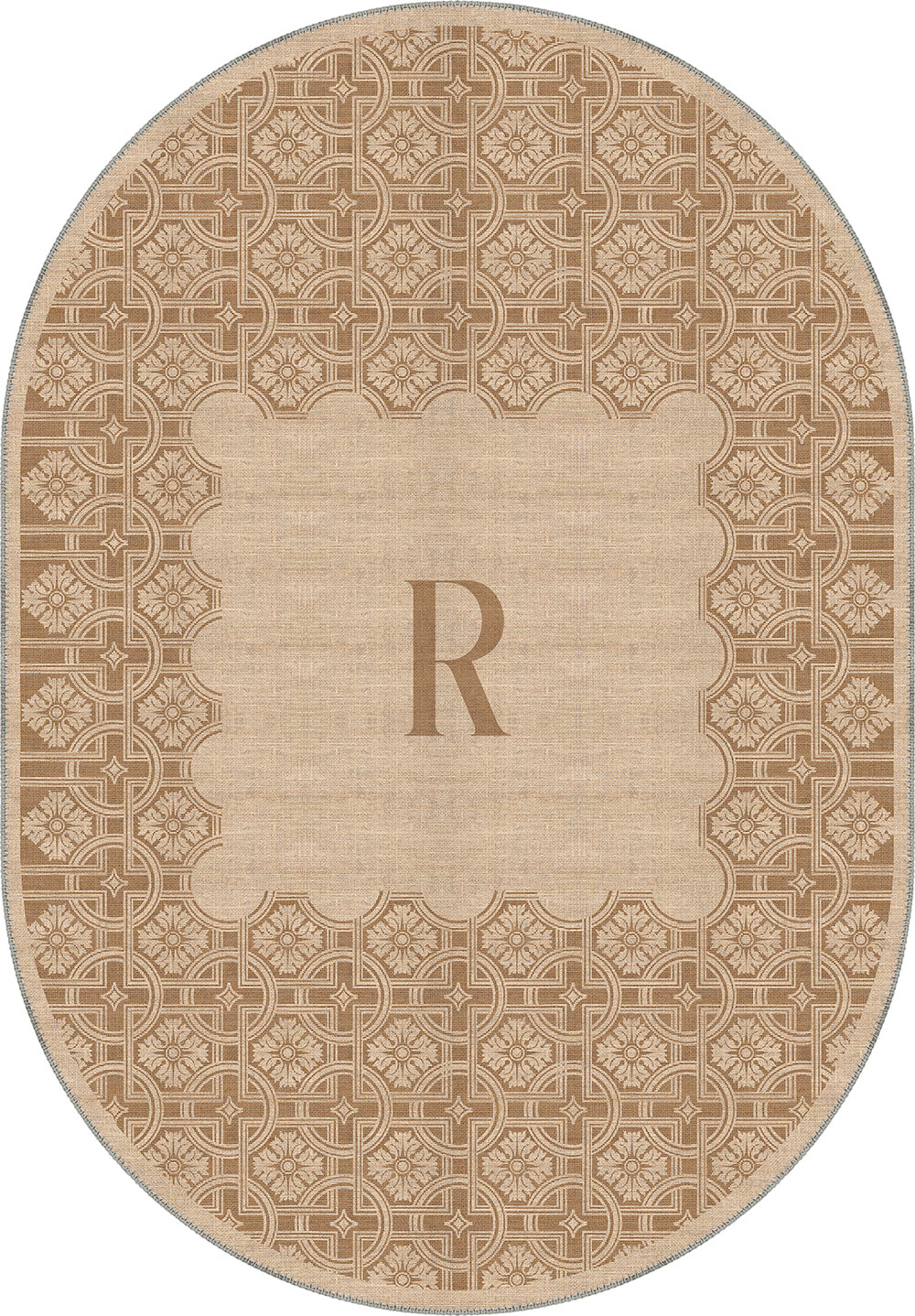 Marisa Beige Customizable Monogram Rug