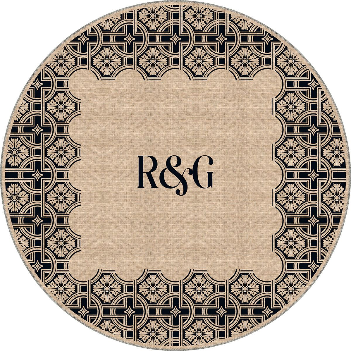 Marisa Navy Monogram Personalised Rug