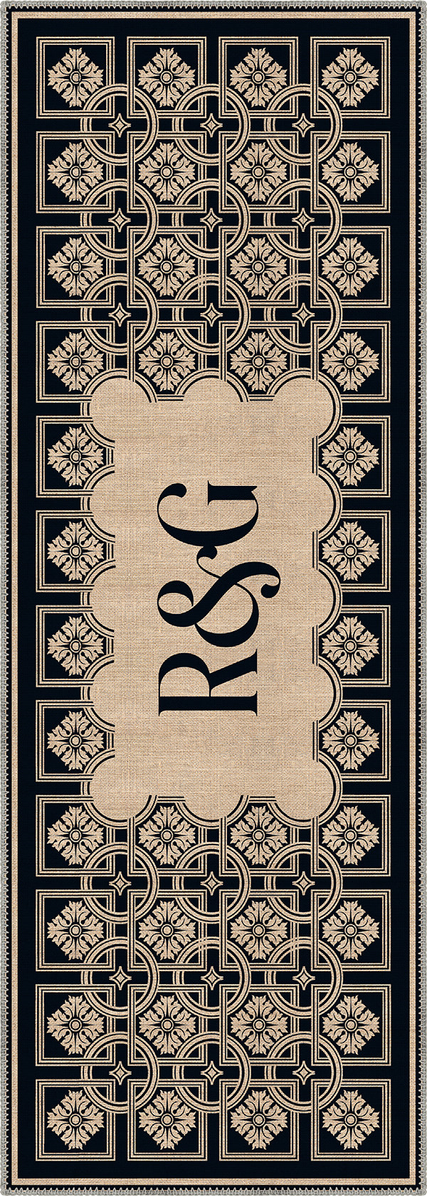 Marisa Navy Monogram Personalised Rug