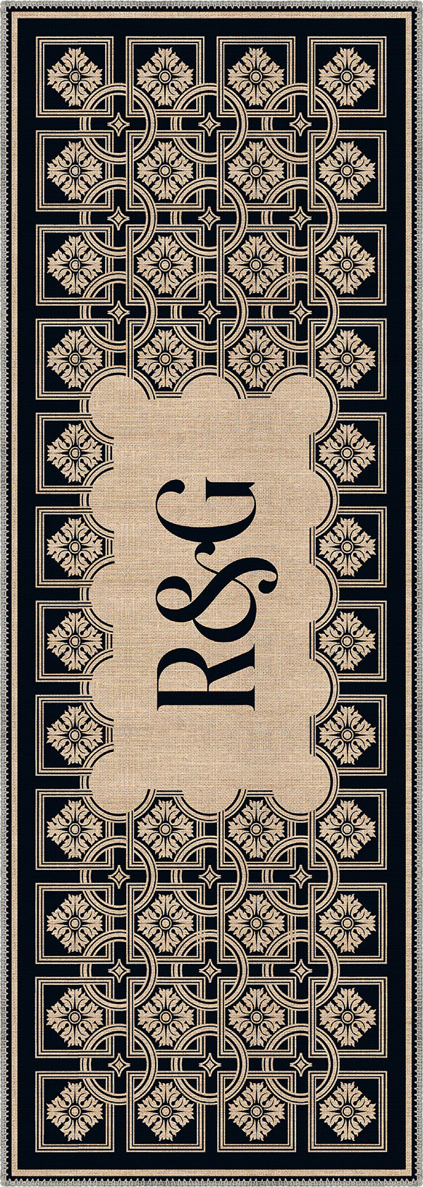 Marisa Navy Monogram Personalised Rug