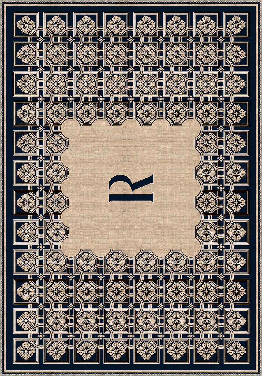 Marisa Navy Monogram Personalised Rug