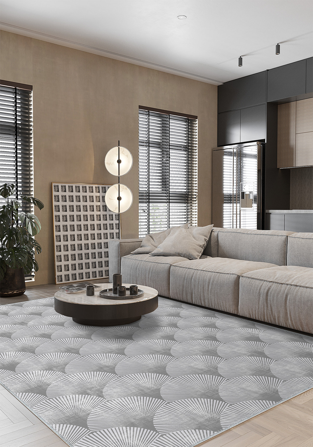 Addison Modern Silver Rug