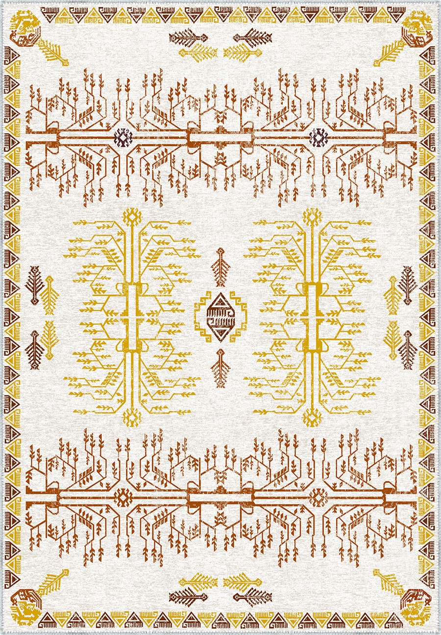 Tigris Yellow and Orange Turkish Rug