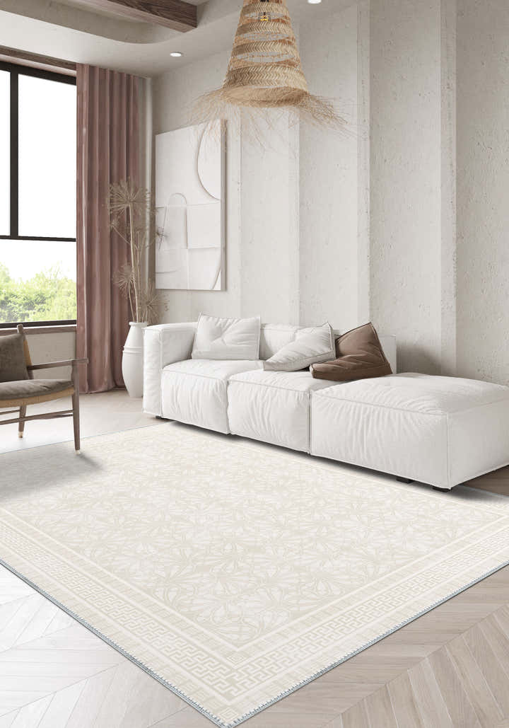 Alexis Bordered Cream Rug