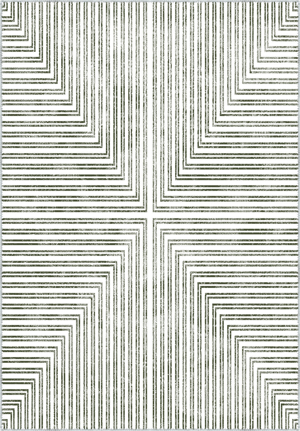 Kylie Striped Modern Rug - Green