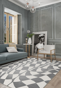 Mini Grey Checkered Rug