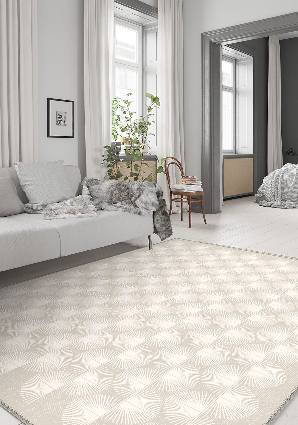Elysandra Cream Art Deco Rug