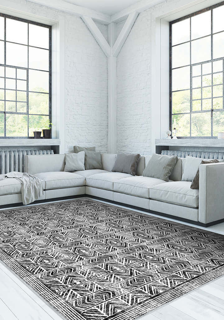 Gilyra Black and White Boho Rug