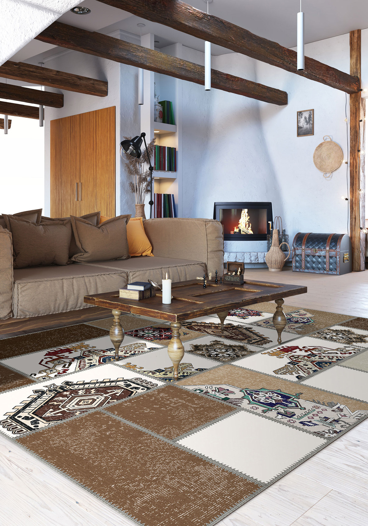 Cedric Patchwork Washable Rug