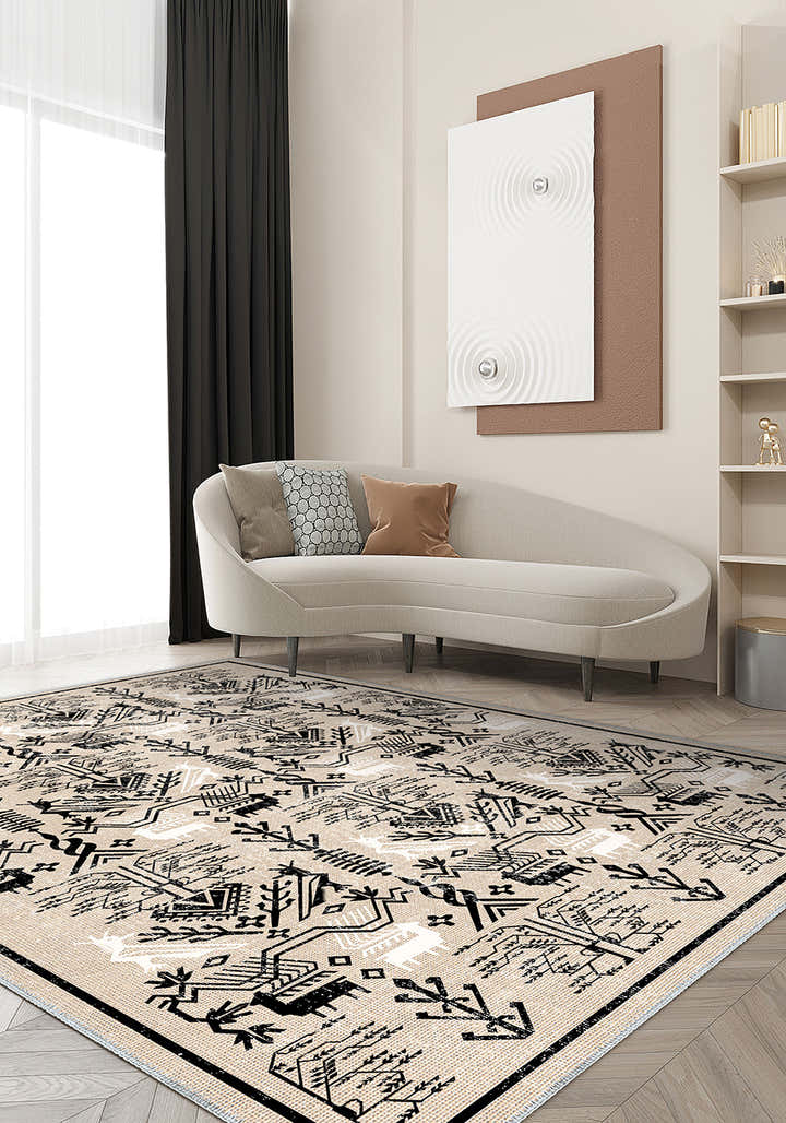 Jayden Cream Vintage Washable Rug