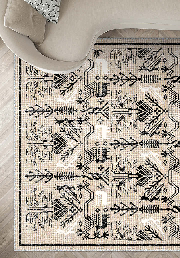 Jayden Cream Vintage Washable Rug