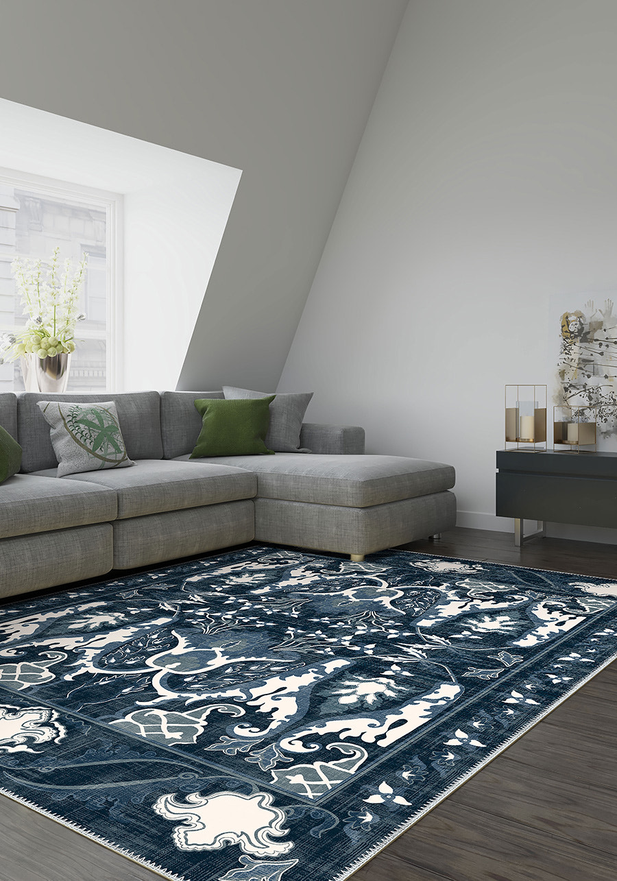 Henry Blue Distressed Rug