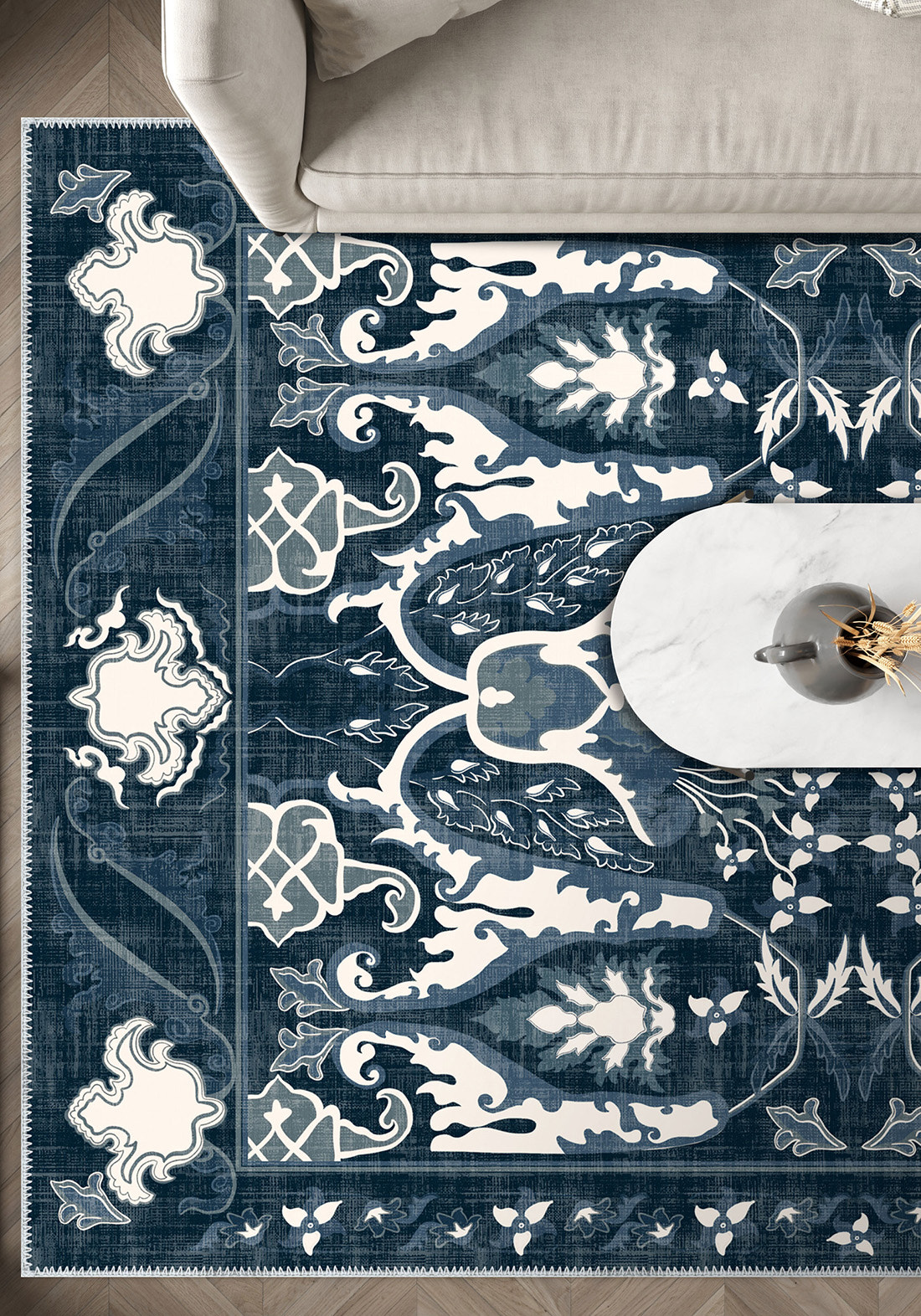 Henry Blue Distressed Rug