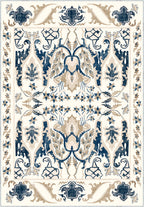 Henry Blue Brown Distressed Washable Rug