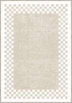 Gawain Beige Checkered Rug