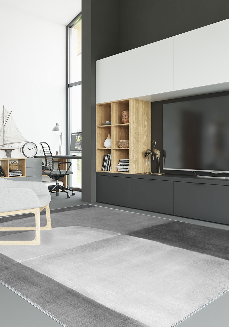 Ianthe Grey Abstract Rug
