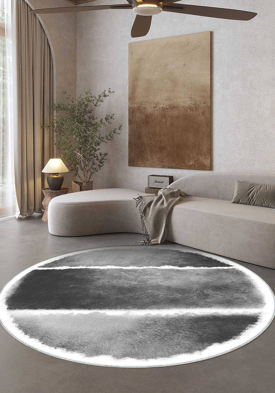 Vionette Grey Abstract Washable Rug