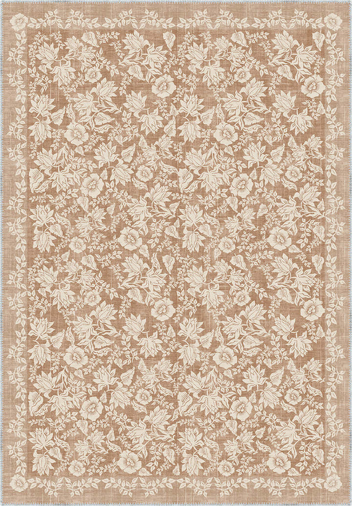 Minora Light Brown Washable Rug