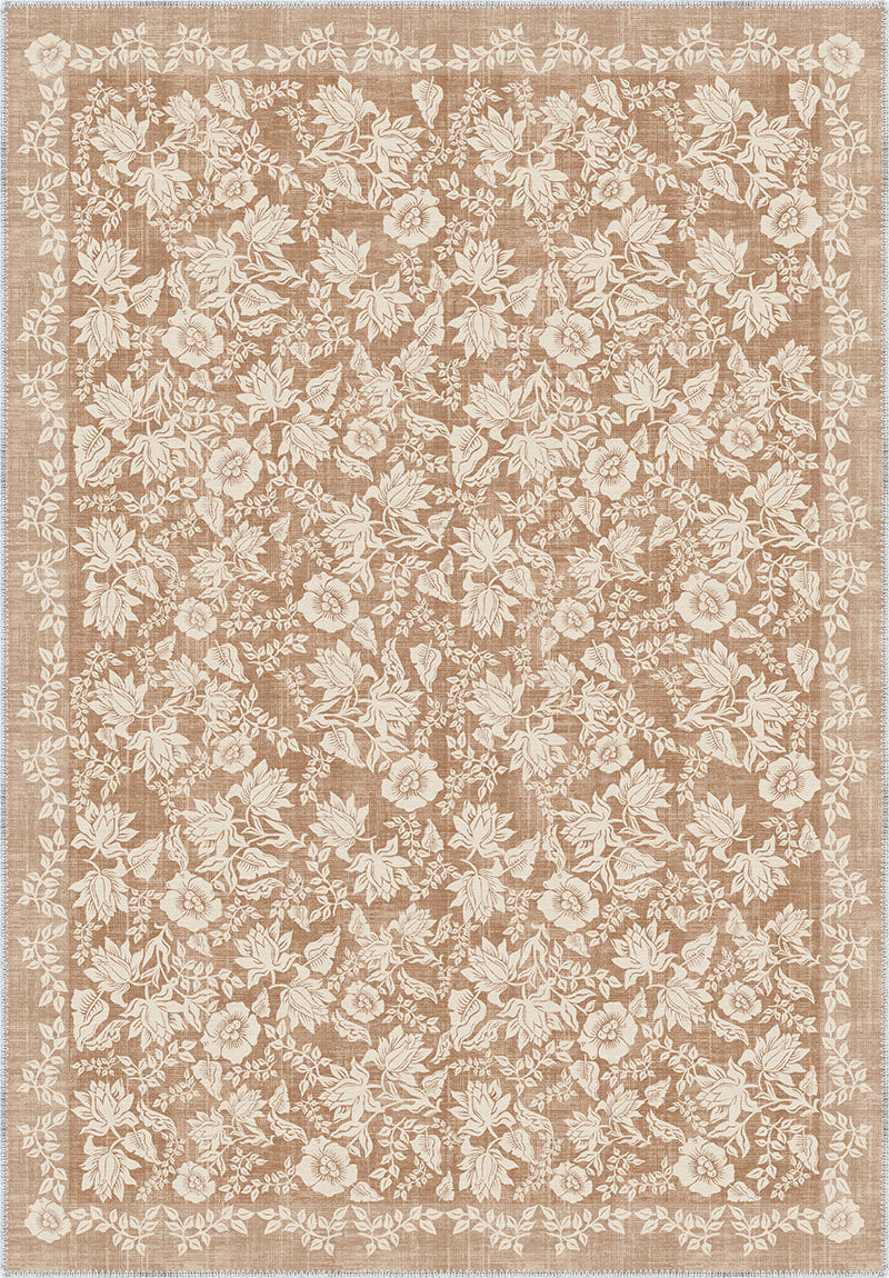 Minora Light Brown Washable Rug