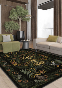 Merillo Black Botanical Rug