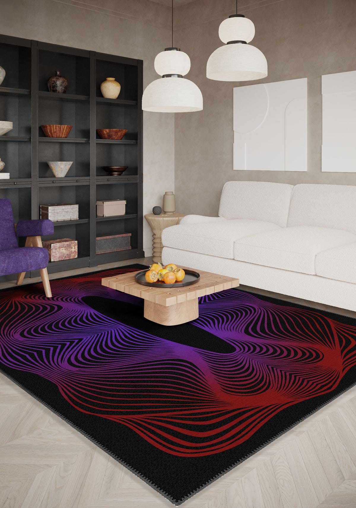 Optio Purple Op Art Rug