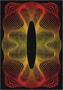 Optio Black Orange Psychedelic Art Rug