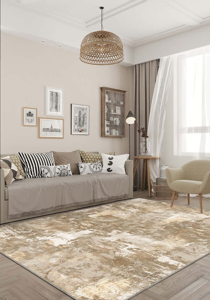 Matthew Light Brown Washable Rug