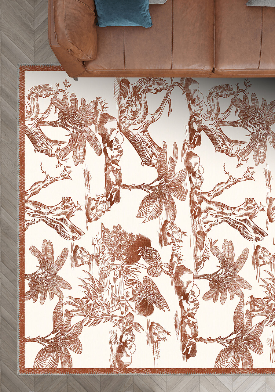 Palmera Tropical Terracotta Rug