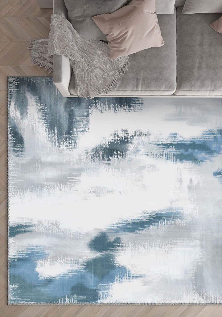 Zarina Grey Blue Ikat Rug