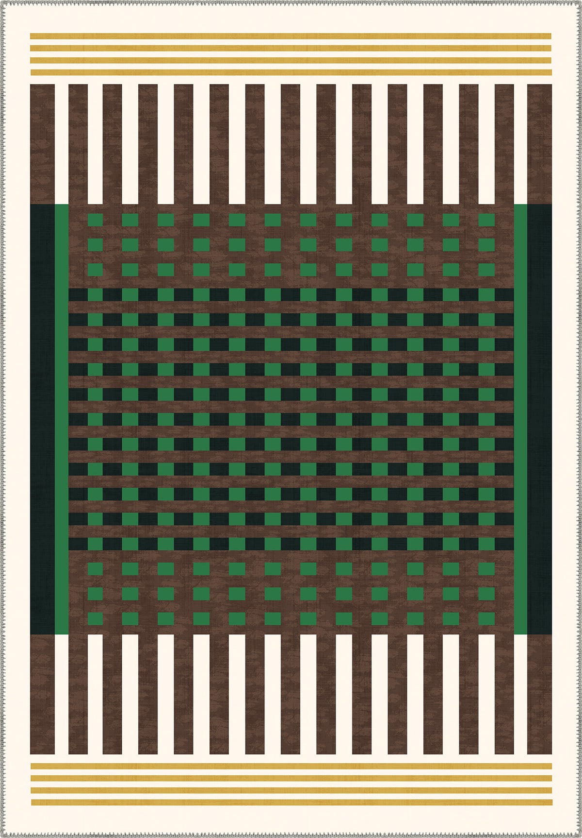 Quillon Green Plaid Rug