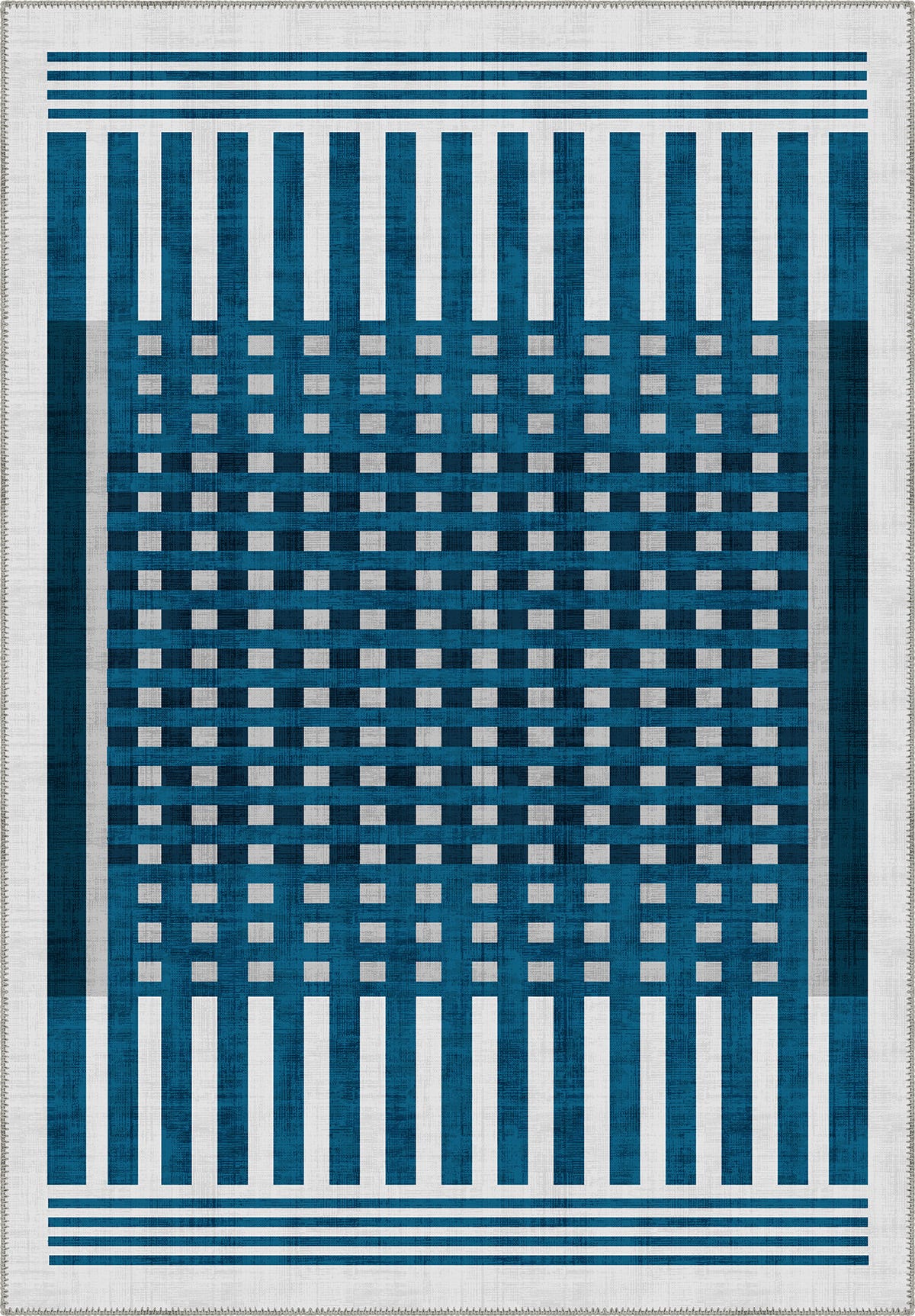 Quillon Blue Striped Rug
