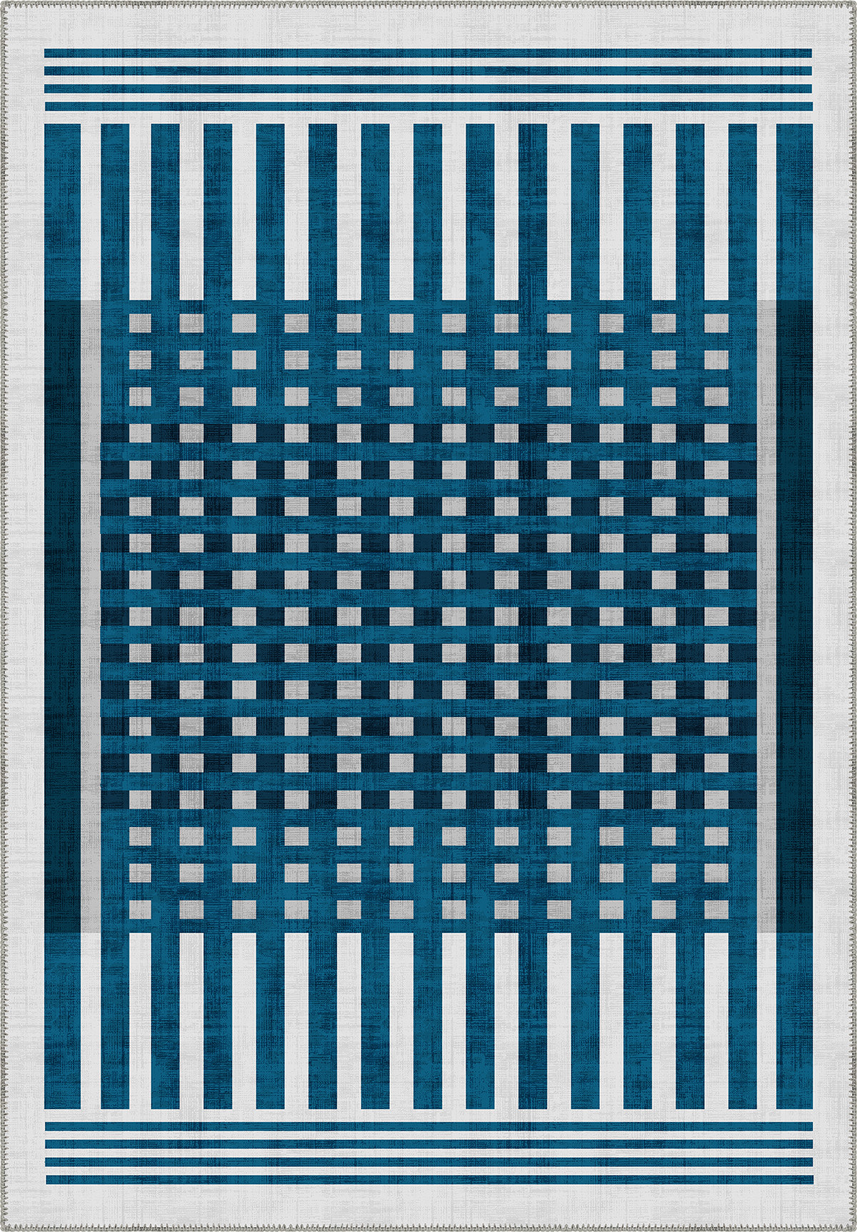 Quillon Blue Striped Rug