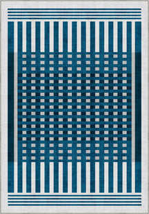 Quillon Blue Striped Rug