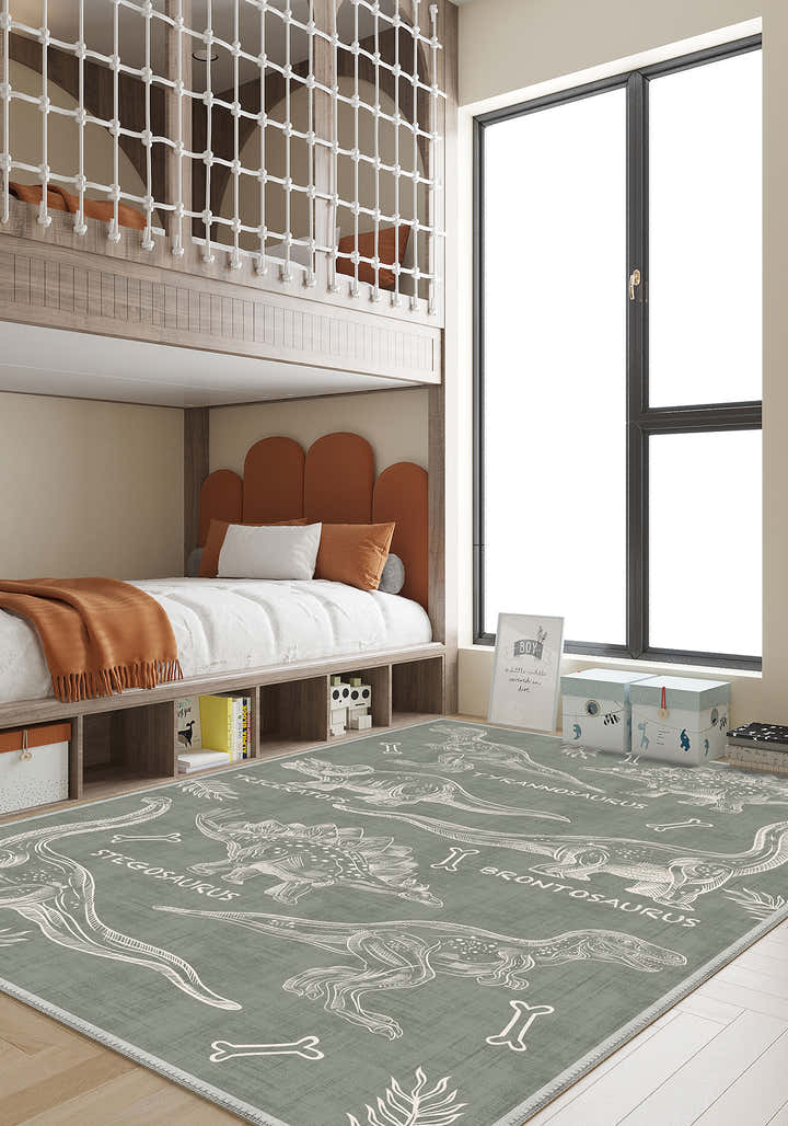 Daxon Green Dinosaur Rug